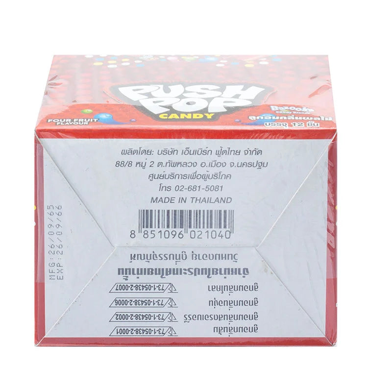 Push POP Candy Fruity Orange Grape Strawberry Cola 14g x12