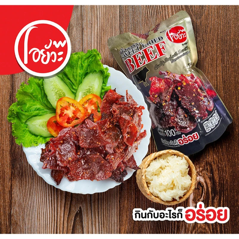 O-yua Heavenly Beef Sweet Dried Pack Product 100g
