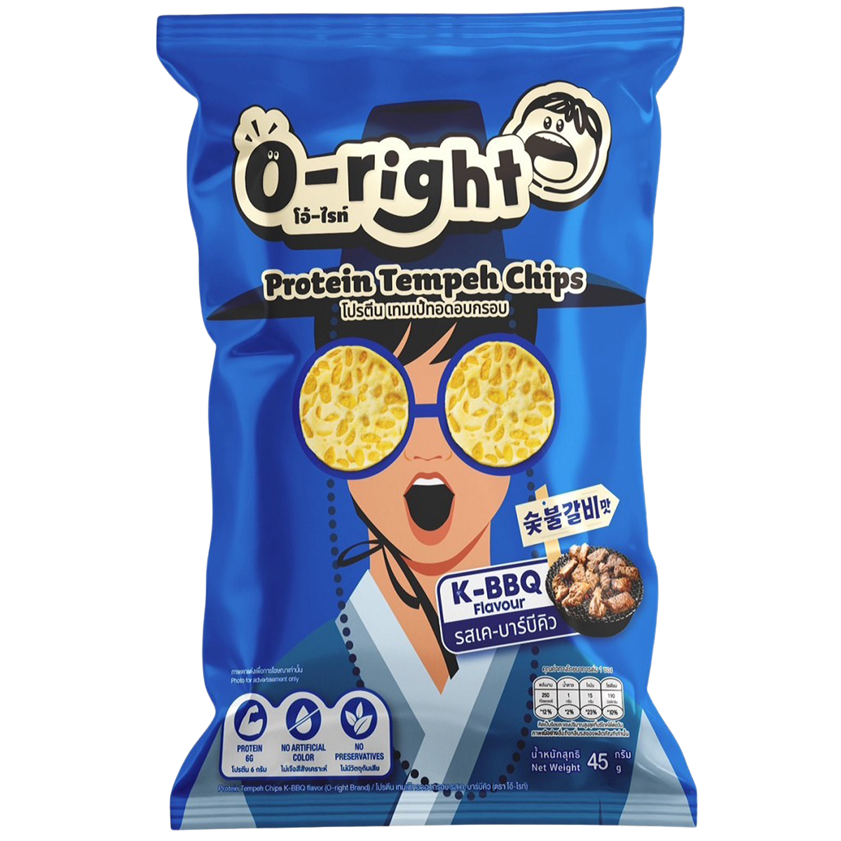 O-Right Protien Tempeh Chips K-BBQ