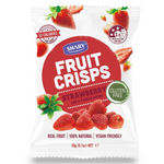 Shary Crisps Strawberry confectionery snacks featuring vibrant strawberry-flavored candy slices in a colorful package