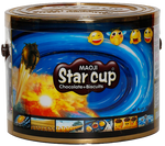 Maoji Star Cup chocolate and biscuit dip snack in a clear plastic cup with chocolate and biscuit pieces visible inside.