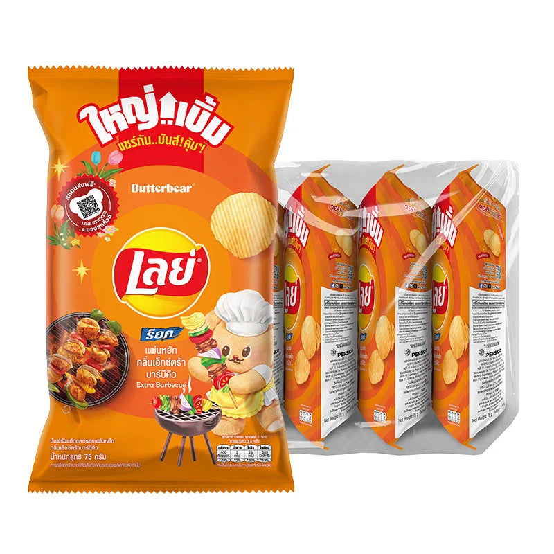 LAY'S Rock Potato Chips BBQ 75g x4