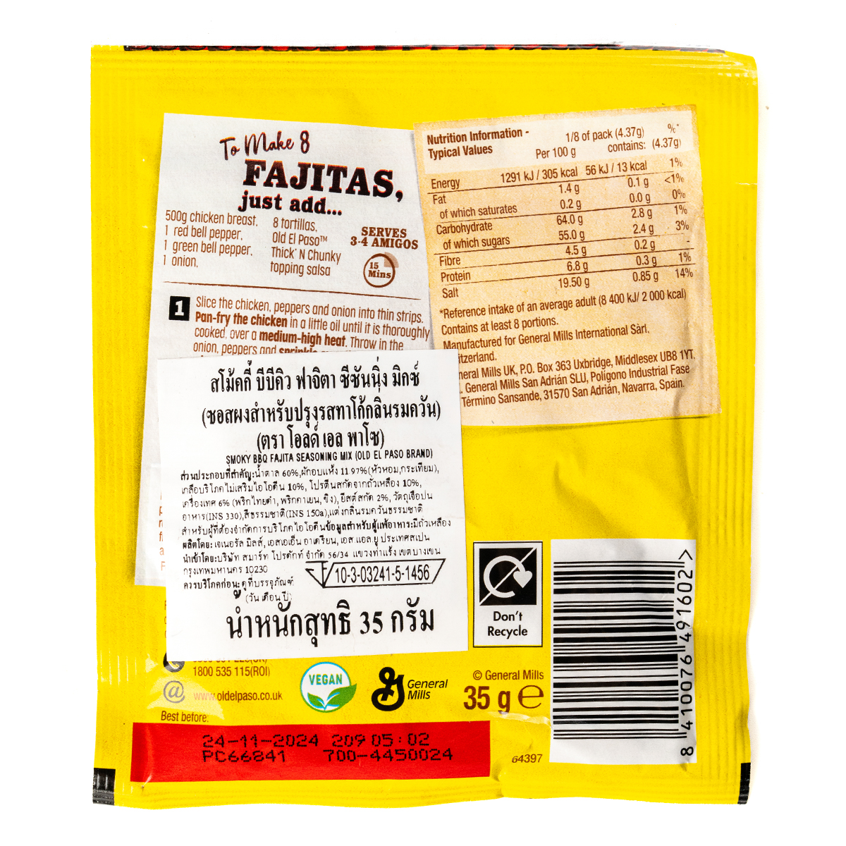Old El Paso Seasoning Mix For Fajitas Smoky Bbq