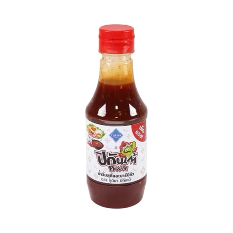 TUTIYA PICANTE spicy Suki and barbecue dipping sauce in a jar, with vibrant label and sauce visible.