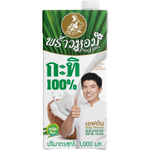 Coconut milk in a Praohom grocery brand carton, smooth white liquid with a clean label, ideal for cooking and baking.