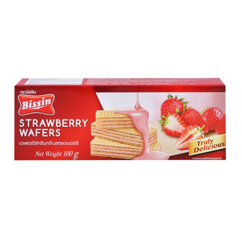 Bissin Strawberry Wafers 100g