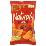 Lorenz Natural Mild Paprika snack, crunchy confectionery treat with mild paprika flavor in a colorful package.