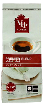 Vpp Coffee Premier drink in a clear glass with dark coffee and frothy top, showcasing the Vpp brand beverage.