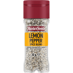 Masterfoods Herb and Lemon Pepper Seasoning jar with label, showcasing a blend of herbs and lemon pepper for flavorful cooking.