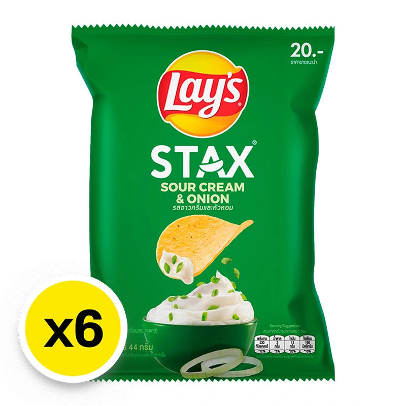 Lays Stax Potato Chips Sour Cream & Onion Flavor 44g x6