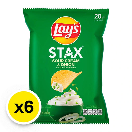 Lays Stax Potato Chips Sour Cream & Onion Flavor 44g x6