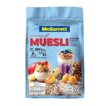 Mcgarrett Muesli mixed with dried fruit in a 500g package, a healthy dry grocery breakfast option.