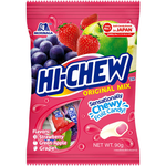 Morinaga Hi Chew Original Mix confectionery snacks in colorful packaging, showcasing assorted fruity chewy candies.