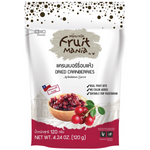 Dried cranberries from Fruitmania, a sweet and tangy confectionery snack, shown in a close-up image.
