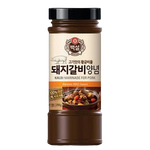Cj Pork Kalbi BBQ Sauce bottle, savory Korean-style sauce for grilling and marinating pork, grocery product from Cj brand