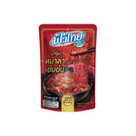 Fathai Mala Soup 150ml in a clear bottle, dry grocery product with a spicy, red chili-infused broth visible inside.