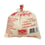 Red Jasmine Coconut Sugar 1kg in a bag, natural sweetener, dry grocery product with white granulated coconut sugar.