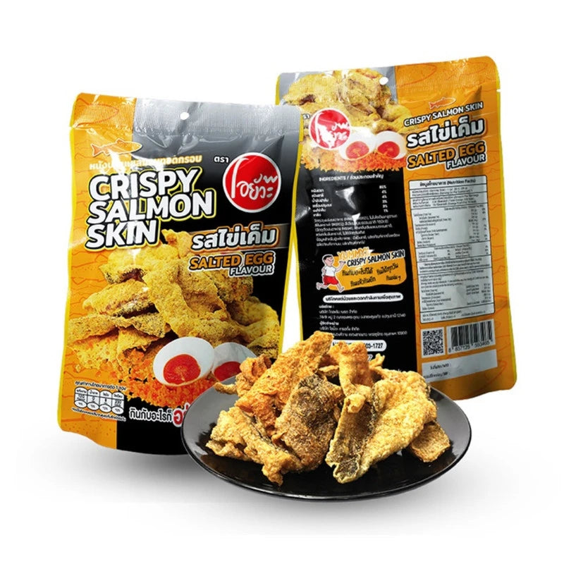O-yua Crispy Salmon Skin Salted Egg Flavor Whole Box 20g