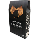 Grab N' Good Black Diamond Garlic confectionery snack, showing dark chocolate-coated garlic pieces in a close-up image.