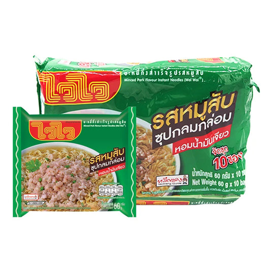 WAIWAI Instant Noodle Minced Pork 10 Pcs 60g
