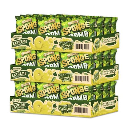 GRINNY SPONGE BOMB SNACK EXTREME GREEN TEA FLAVOR . (PACK 12PCS)