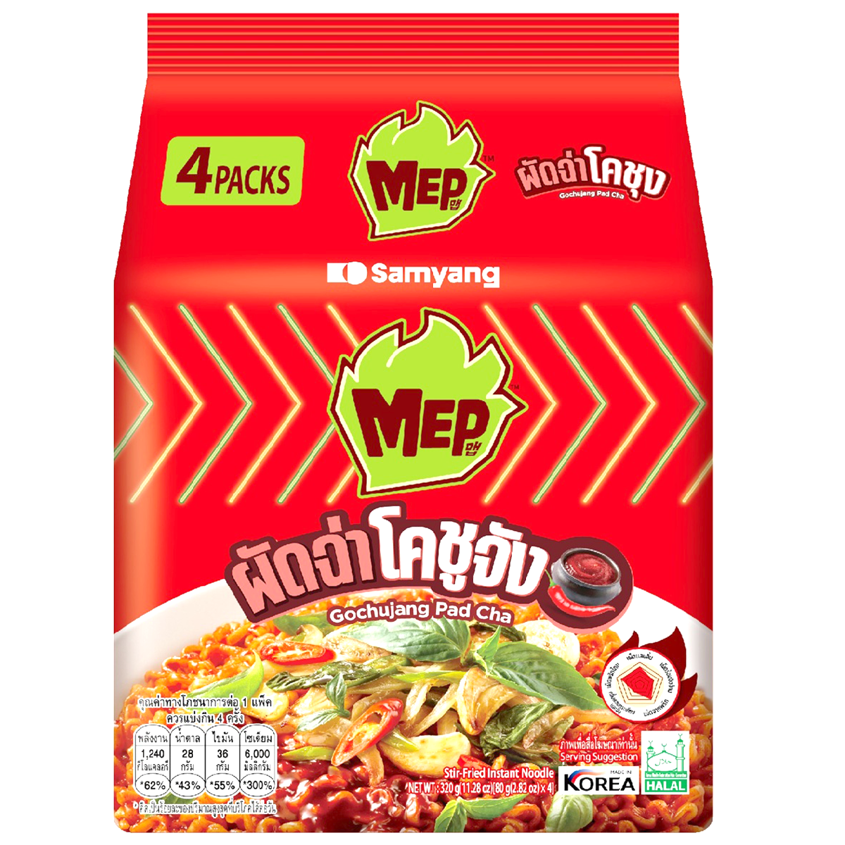 Samyang Mep Gochujang Pad Cha Stir-Fried (Pack.4pcs)