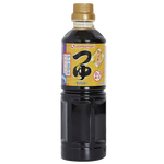 Bottle of Yamamori Tsuyu Sauce for cooking and dipping, featuring a clear label with Japanese characters and a dark soy-based liquid inside.