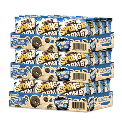 GRINNY SPONGE BOMB SNACK EXTREME COOKIES AND CREAM FLAVOR .
