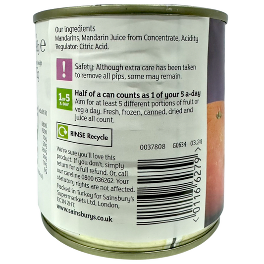 Sainsbury's Mandarin Segments In Fruit Juice