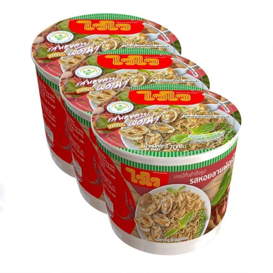 WAIWAI Instant Noodles In Bowl Clam Stir-fry With Chili Flavor