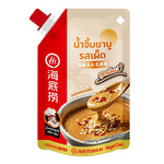 Haidilao Shabu Spicy Sauce 100g in a clear plastic container, popular dry grocery item for spicy hot pot dishes.