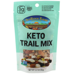 Sunridge Farm Keto Trail Mix in a bowl, featuring mixed nuts, seeds, and dried fruit, ideal for low-carb confectionery snacks.