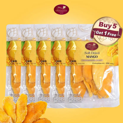 Sriwanna Dried Mango Get 1 Free 200g x5