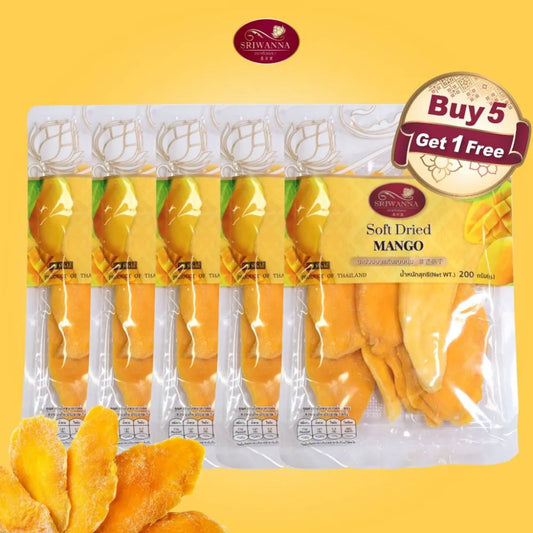 Sriwanna Dried Mango Get 1 Free 200g x5