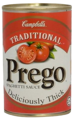 Prego Traditional Spaghetti pasta in a bowl, showcasing the cooked pasta with a smooth, glossy surface and classic shape.