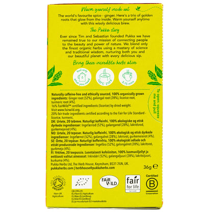 Pukka Three Ginger Tea Bags X 20 Caffeine Free
