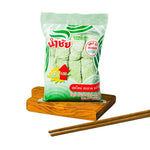 Numchai Pandan Noodles 600g package, dry grocery product, showing the noodles in a clear plastic bag with branding visible.