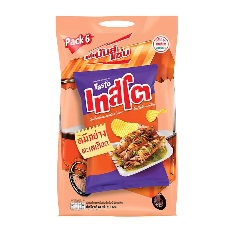 TASTO Potato Rock Chips Grilled Seafood Sauce 40g x6