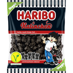 Colorful Haribo Katinkein confectionery snacks in a clear bowl, showcasing bright gummy candy shapes and vibrant colors.