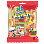 Colorful Yupi Gummy Lunch confectionery snacks in various shapes and flavors, bright and appealing for snacking enjoyment.