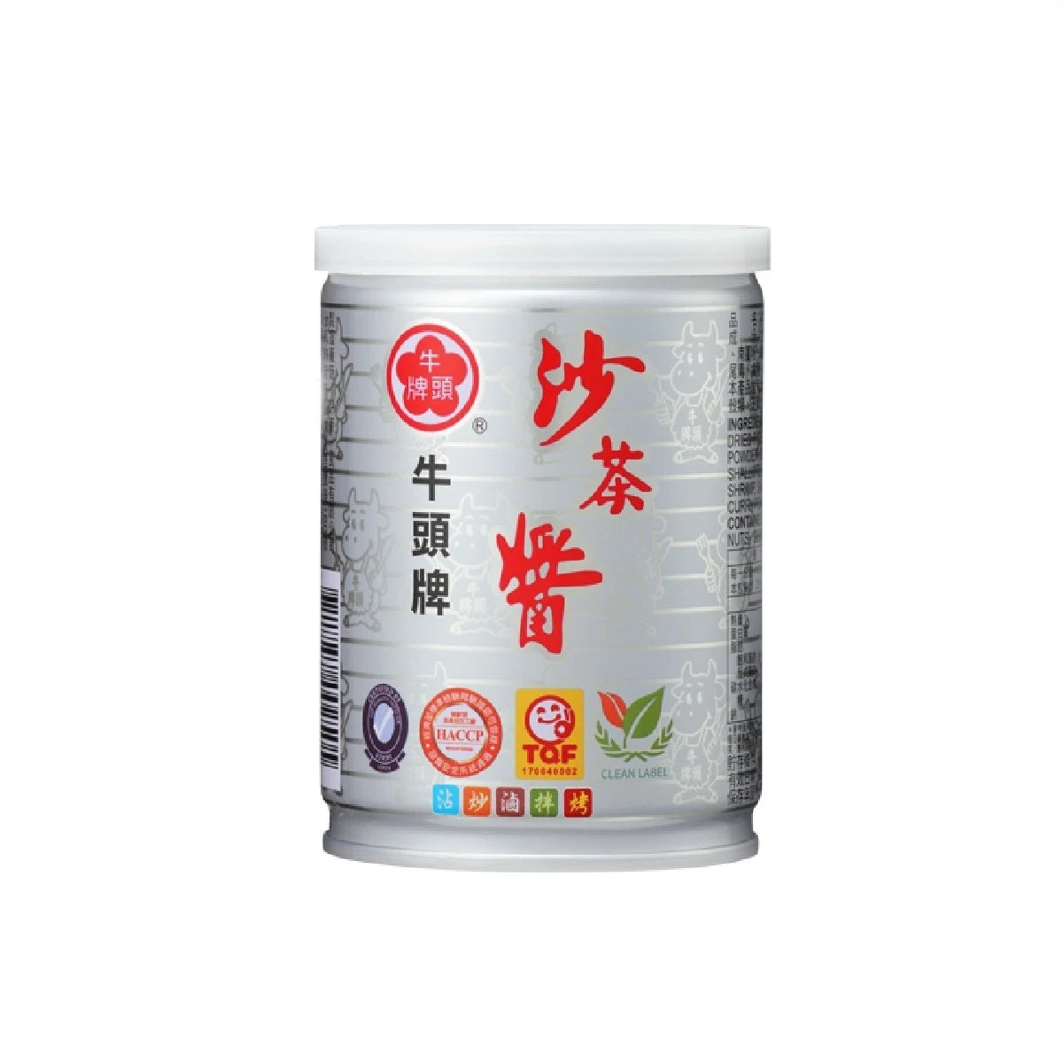 BULL HEAD Taiwanese Style Barbecue Sauce (Sha Cha Jiang) 250g jar with label and sauce visible in the image
