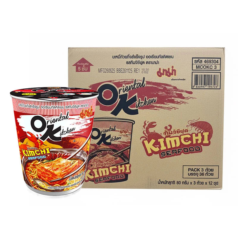 MAMA Oriental Kitchen Instant Cup Noodles Kimchi Seafood 80g x36