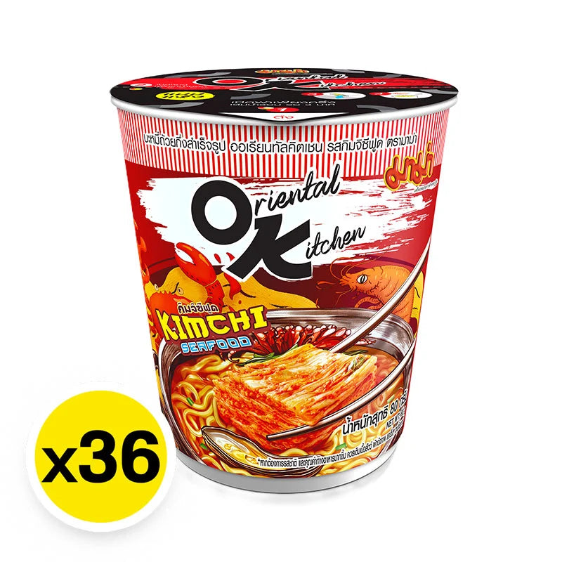Mama Oriental Kitchen Instant Cup Noodles Kimchi Seafood 80g x36