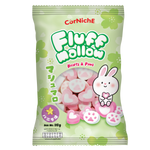 Corniche Fluffmallow Hearts & Paws confectionery snacks with colorful marshmallow shapes and sweet, fluffy textures.