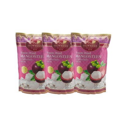 SRIWANNA Crispy Dried Mangoteen 3 Packets Freeze Dried Mangoteen