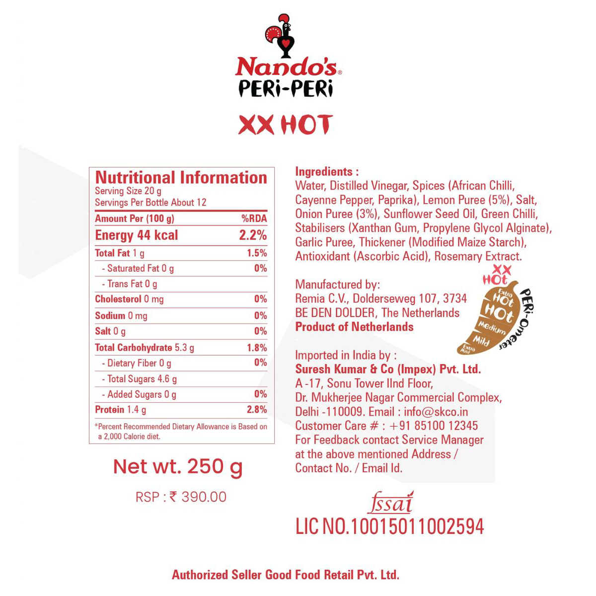 Nandos Peri Peri XX Hot Sauce