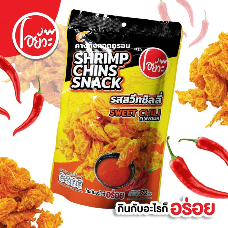 O-yua Crispy Fried Shrimp Chin Sweet Chili Flavor Snack Sold In
