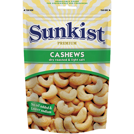 Sunkist Dry Roasted & Light Salt Cashew Nuts