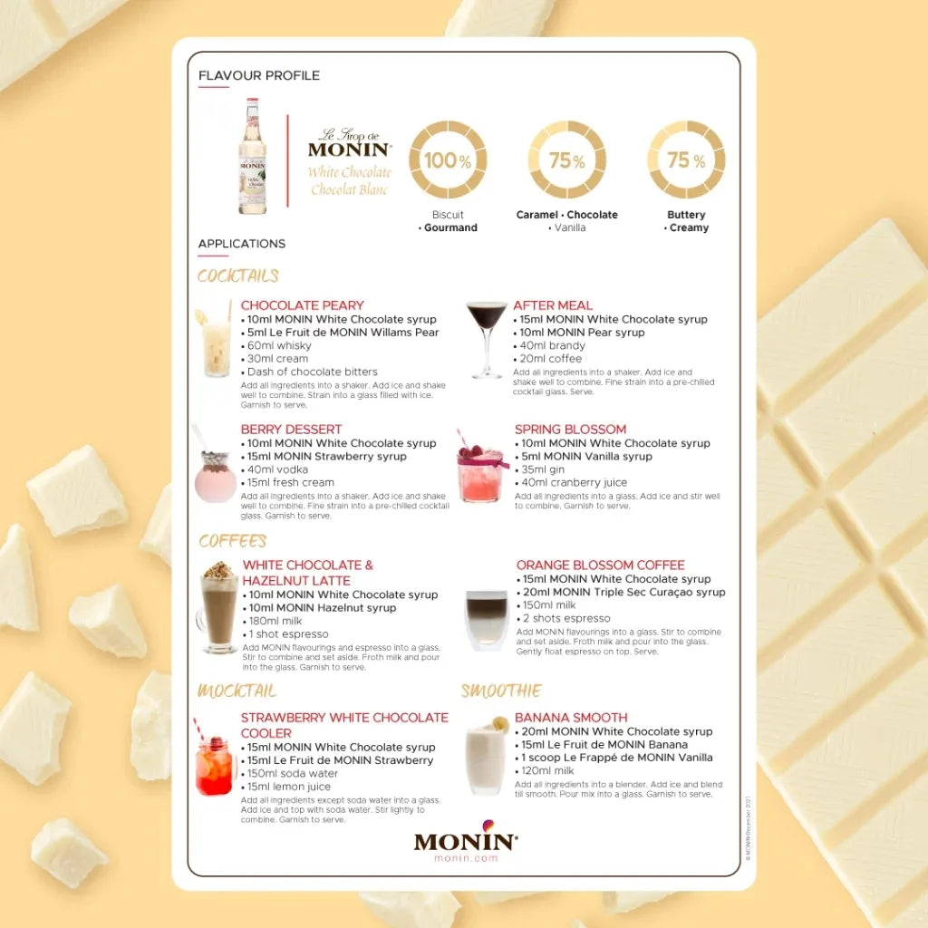 Monin White Chocolate Syrup 700ml