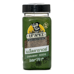 United Caraway Seeds in a clear glass jar, showing small brown seeds used for cooking and baking in the grocery aisle.